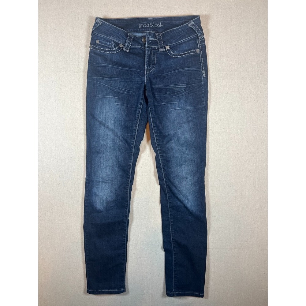Maurices Dark Blue Stretch Skinny Jeans Size S-R Mid Rise #51783